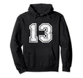 Number 13 Sports Jersey Birthday Hoodie - Casual Everyday Wear for Adults