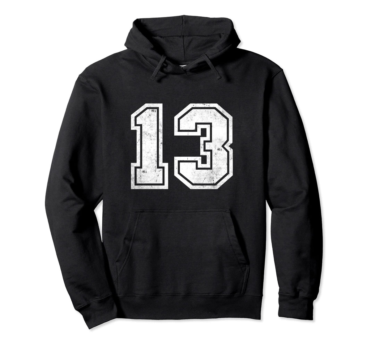 Number 13 Sports Jersey Birthday Hoodie - Casual Everyday Wear for Adults