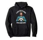 Funny Jesus Football Soccer Goalkeeper Hoodie - Casual Everyday Wear Unisex