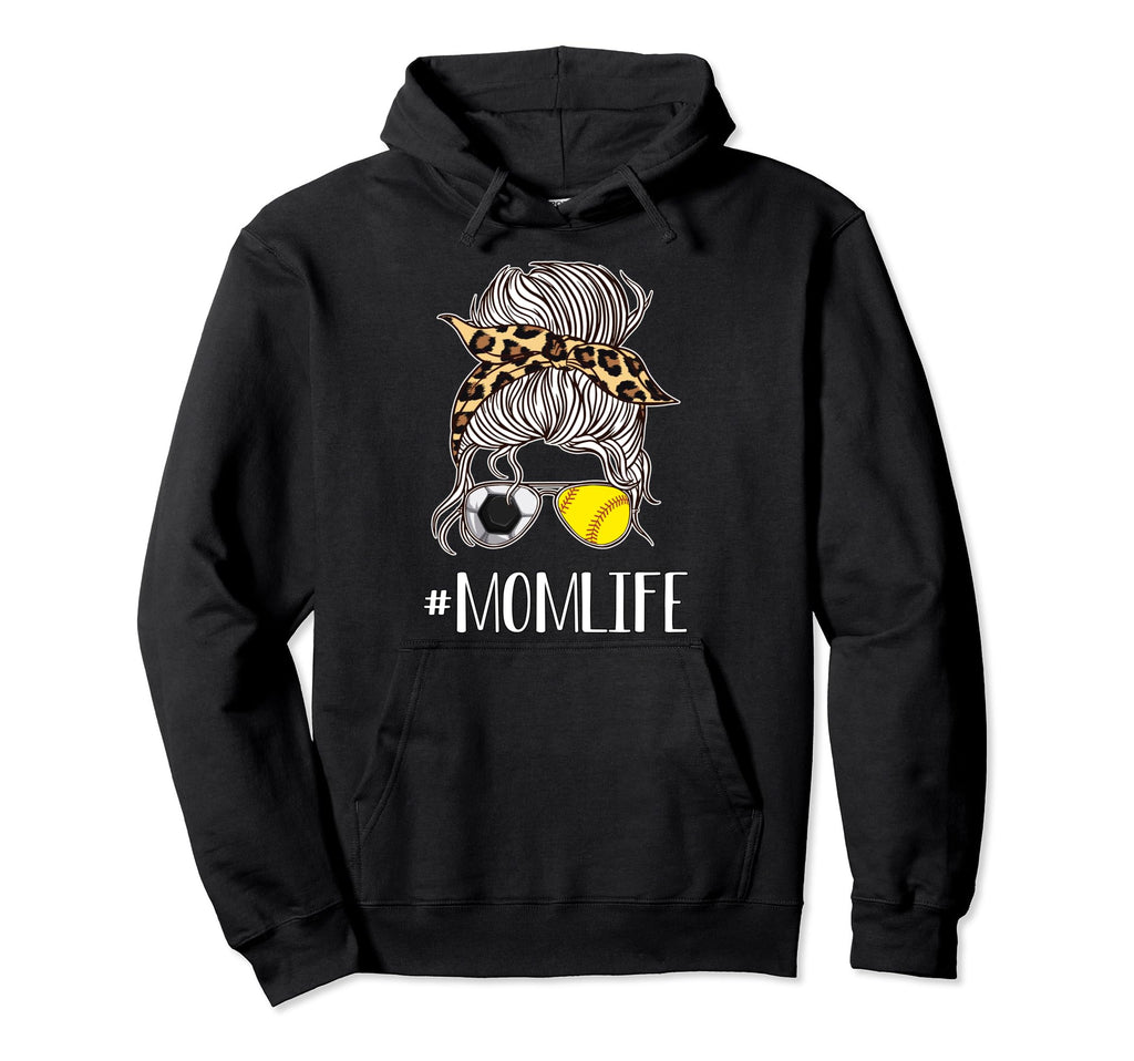 Soccer And Softball Mom Life Momlife Leopard Hoodie - Graphic Print Unisex