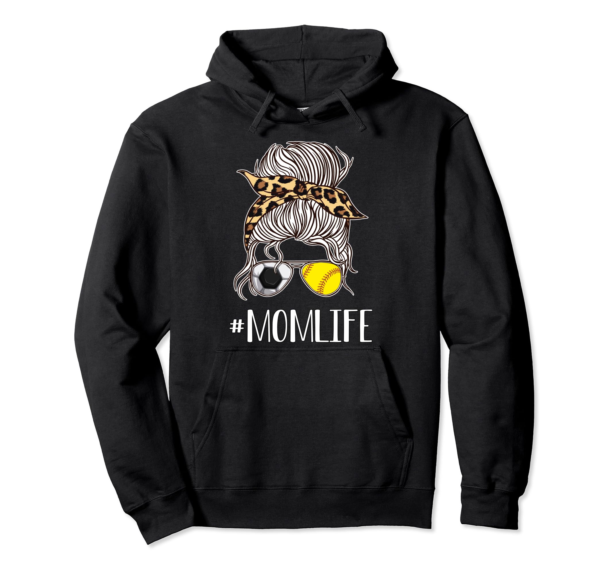 Soccer And Softball Mom Life Momlife Leopard Hoodie - Graphic Print Unisex