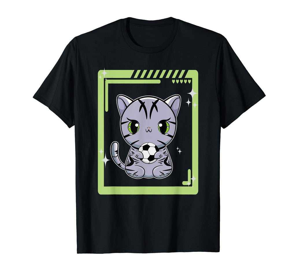 Anime American Shorthair Cat Soccer T-Shirt - Custom Art Print for Adults