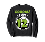12 Year Old Birthday Soccer Sweatshirt - Aesthetic Graphic for Adults