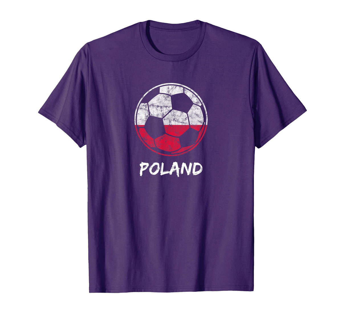 2018 Distressed Poland Football And T-Shirt - Novelty Apparel Unisex