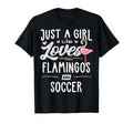 Just Who Loves Flamingos And Soccer T-Shirt - Aesthetic Graphic for Adults