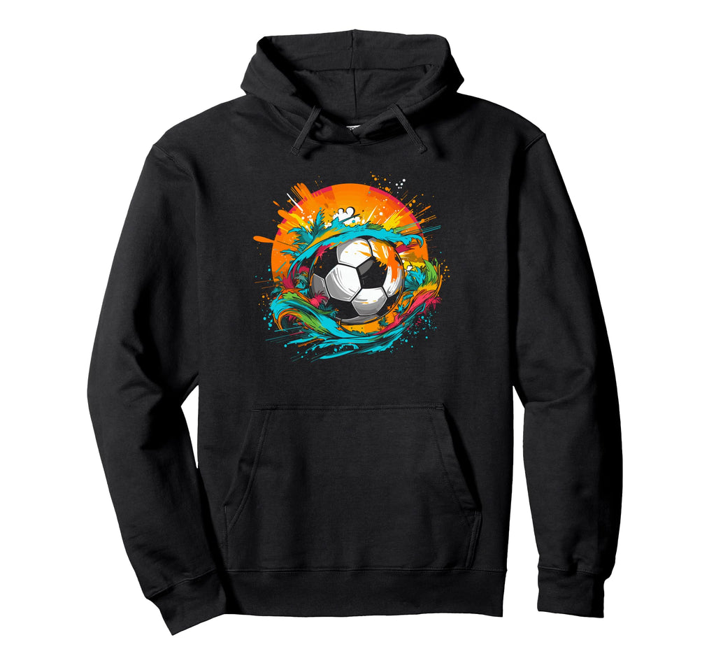 Soccer Ball Color Splotch Goal Keeper Hoodie - Unique Graphic Men Women