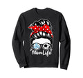 Mom Life Messy Bun Hair Soccer Sweatshirt - Minimalist Print Unisex