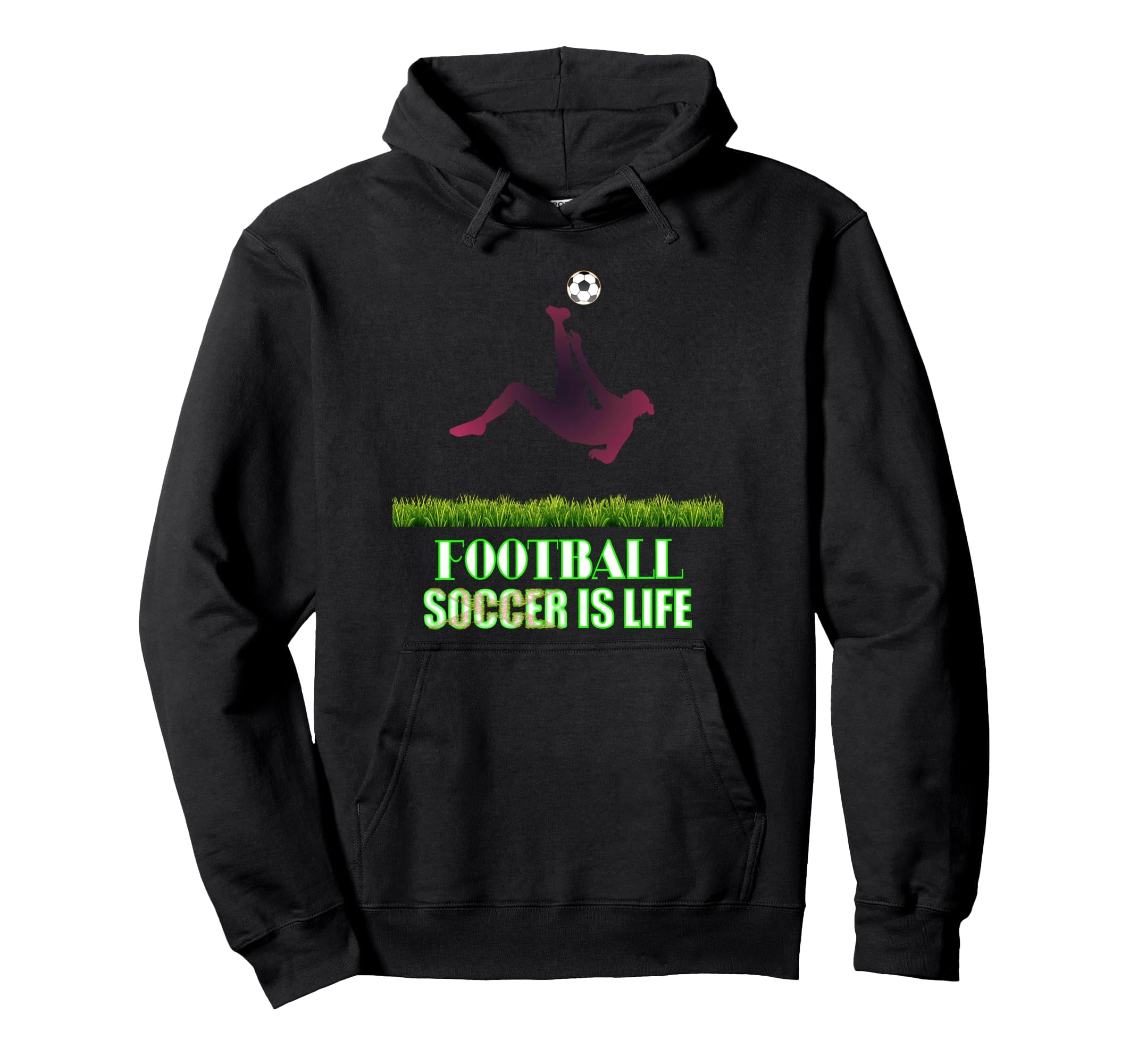Soccer Is Life Bold Modern Hoodie - Graphic Print Unisex