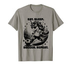Eat Sleep Soccer Repeat Funny Soccer T-Shirt - Aesthetic Graphic Unisex