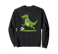 T Rex Dinosaur Playing Soccer Dino Sweatshirt - Aesthetic Graphic Unisex