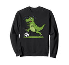 T Rex Dinosaur Playing Soccer Dino Sweatshirt - Aesthetic Graphic Unisex
