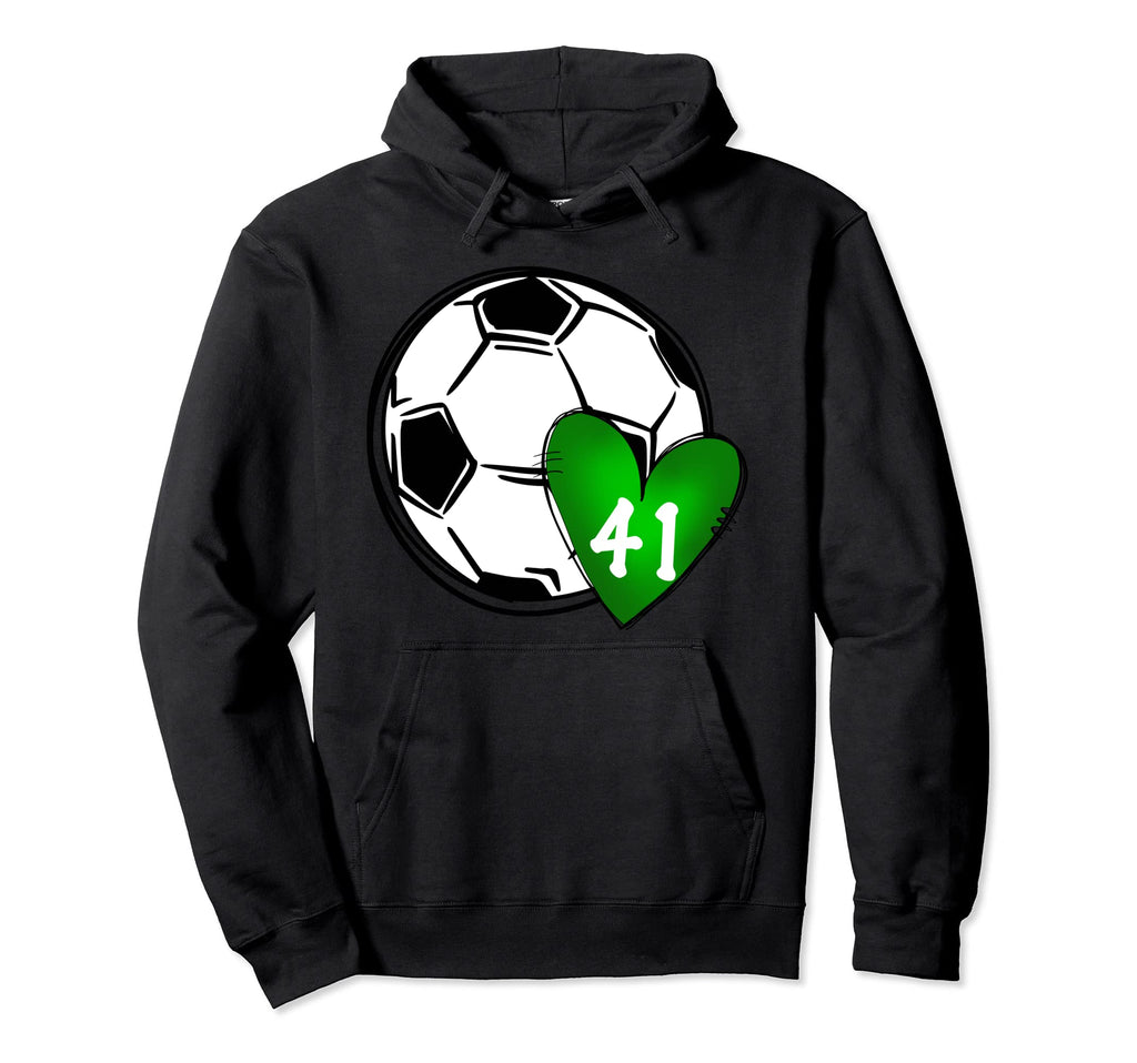 Womens Custom Soccer Mom Number 41 Hoodie - Custom Art Print for Adults
