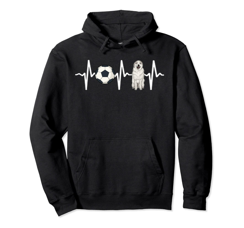 Soccer Great Pyrenee Heartbeat Dog Lover Hoodie - Aesthetic Graphic Unisex