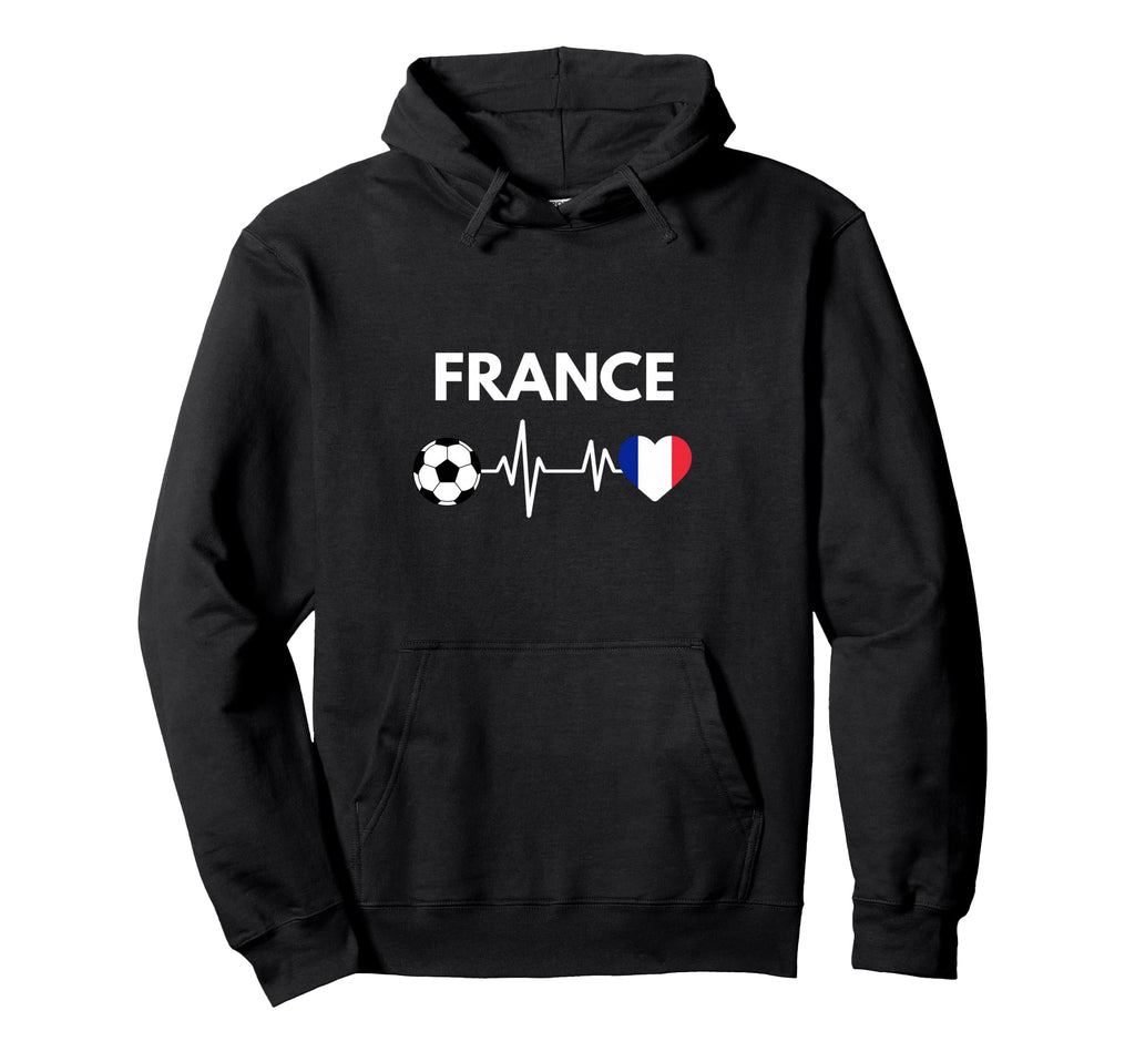 France Flag Heartbeat Soccer Hoodie - Custom Art Print Unisex