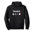 France Flag Heartbeat Soccer Hoodie - Custom Art Print Unisex