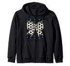 Soccer Bow Checkered Ribbon Gift Sports Hoodie - Minimalist Print Unisex