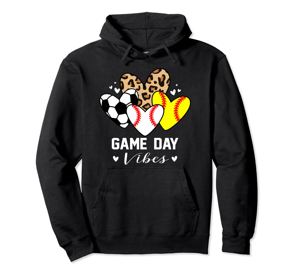 Game Day Vibes Funny Baseball Softball Hoodie - Minimalist Print Men Women