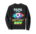 Papa Birthday Soccer Ball Colorful Sweatshirt - Custom Art Print Unisex