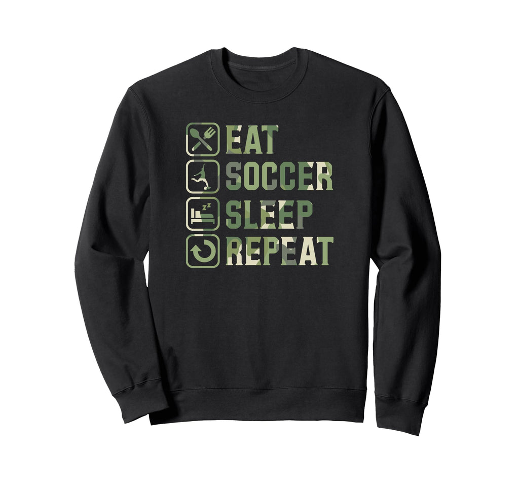 Eat Soccer Sleep Repeat Simple Sweatshirt - Trendy Graphic for Adults