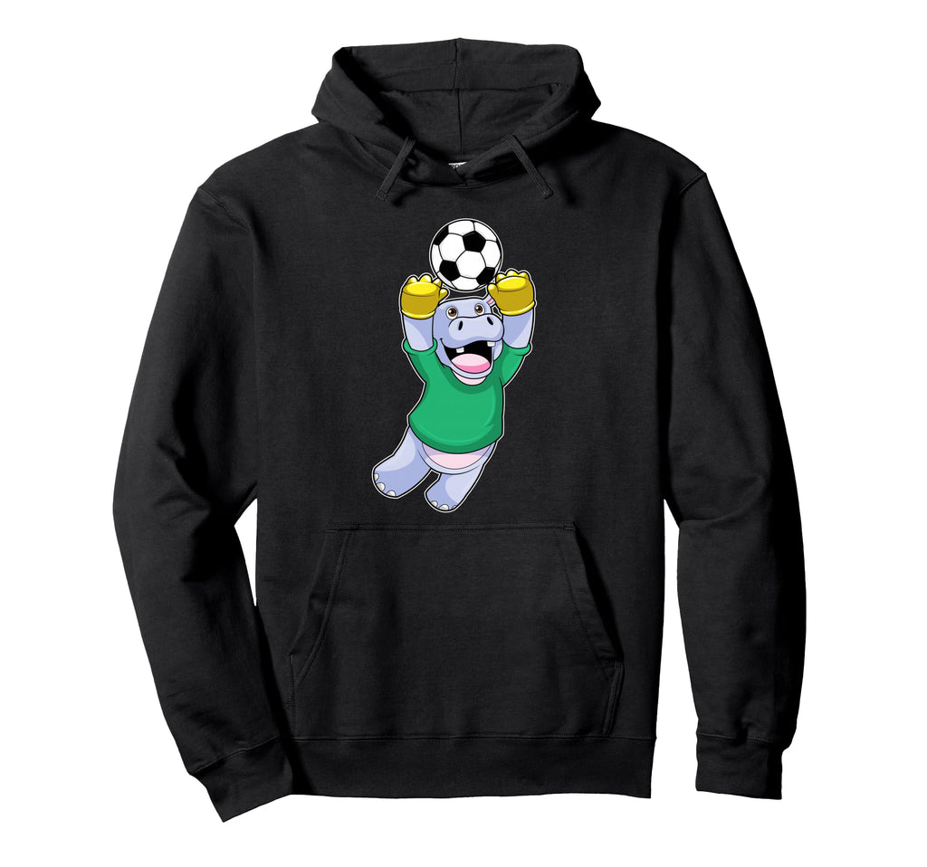 Hippo Goalkeeper Soccer Sports Hoodie - Minimalist Print Men Women