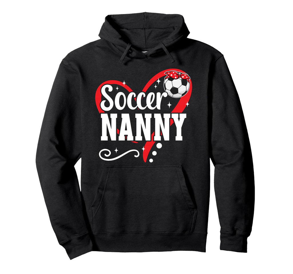 Soccer Nanny Heart Grandma Nanny Hoodie - Aesthetic Graphic Men Women