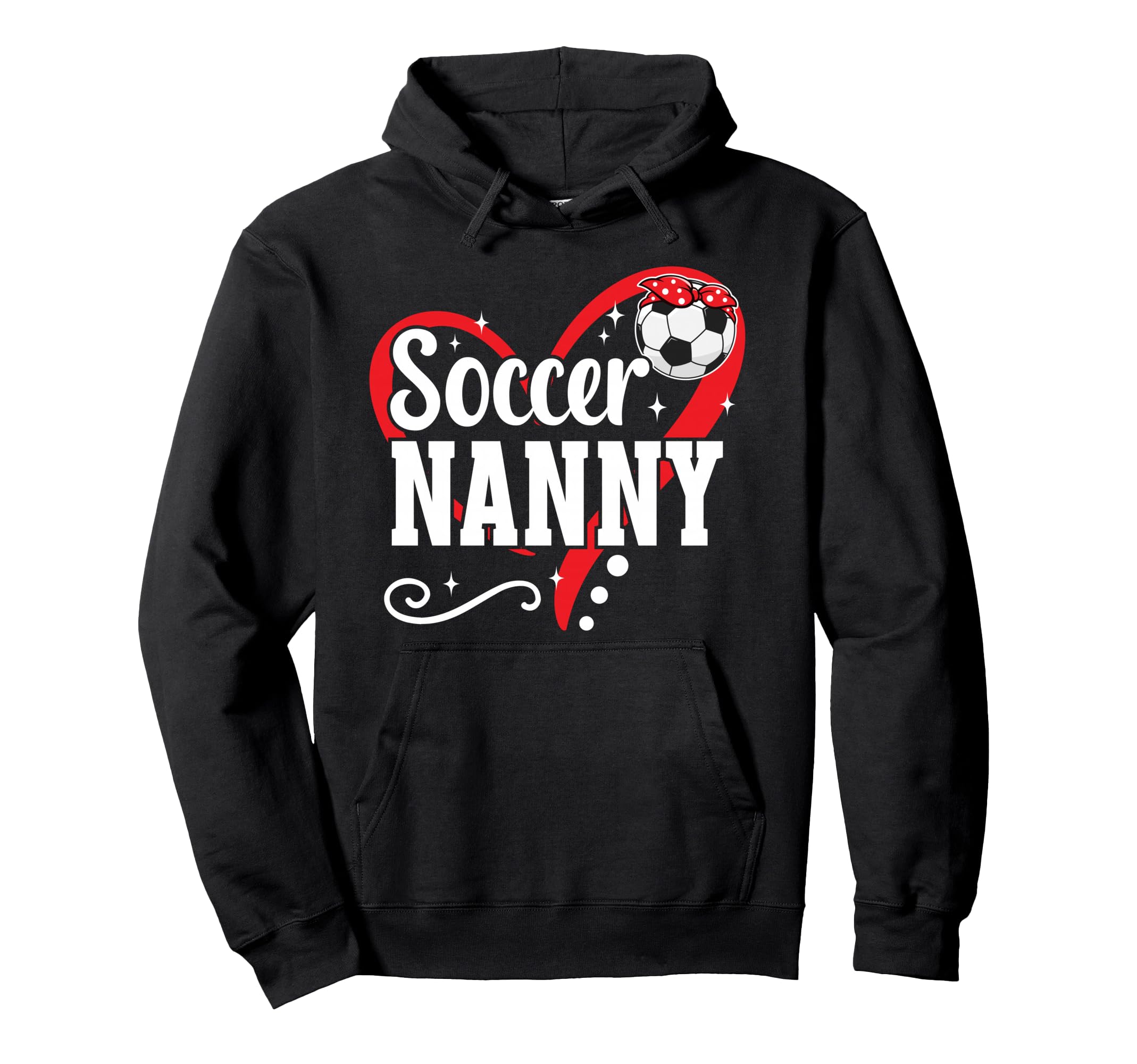 Soccer Nanny Heart Grandma Nanny Hoodie - Aesthetic Graphic Men Women
