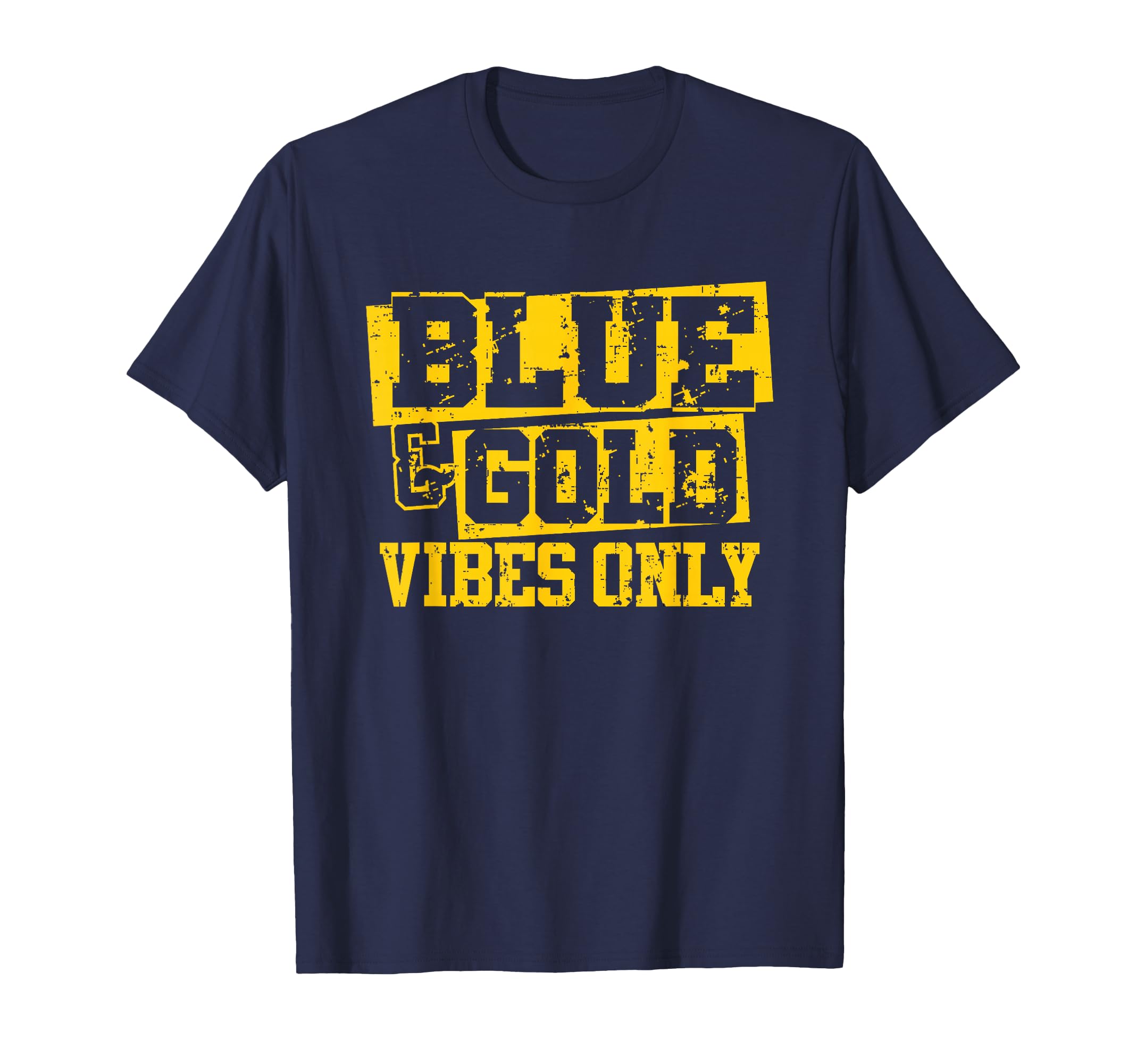 Blue Gold Vibes Only Game Day Group T-Shirt - Novelty Apparel Unisex