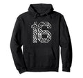 Number 16 Zebra Fanwear Sports Jersey Hoodie - Minimalist Print Unisex