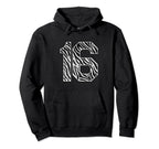 Number 16 Zebra Fanwear Sports Jersey Hoodie - Minimalist Print Unisex