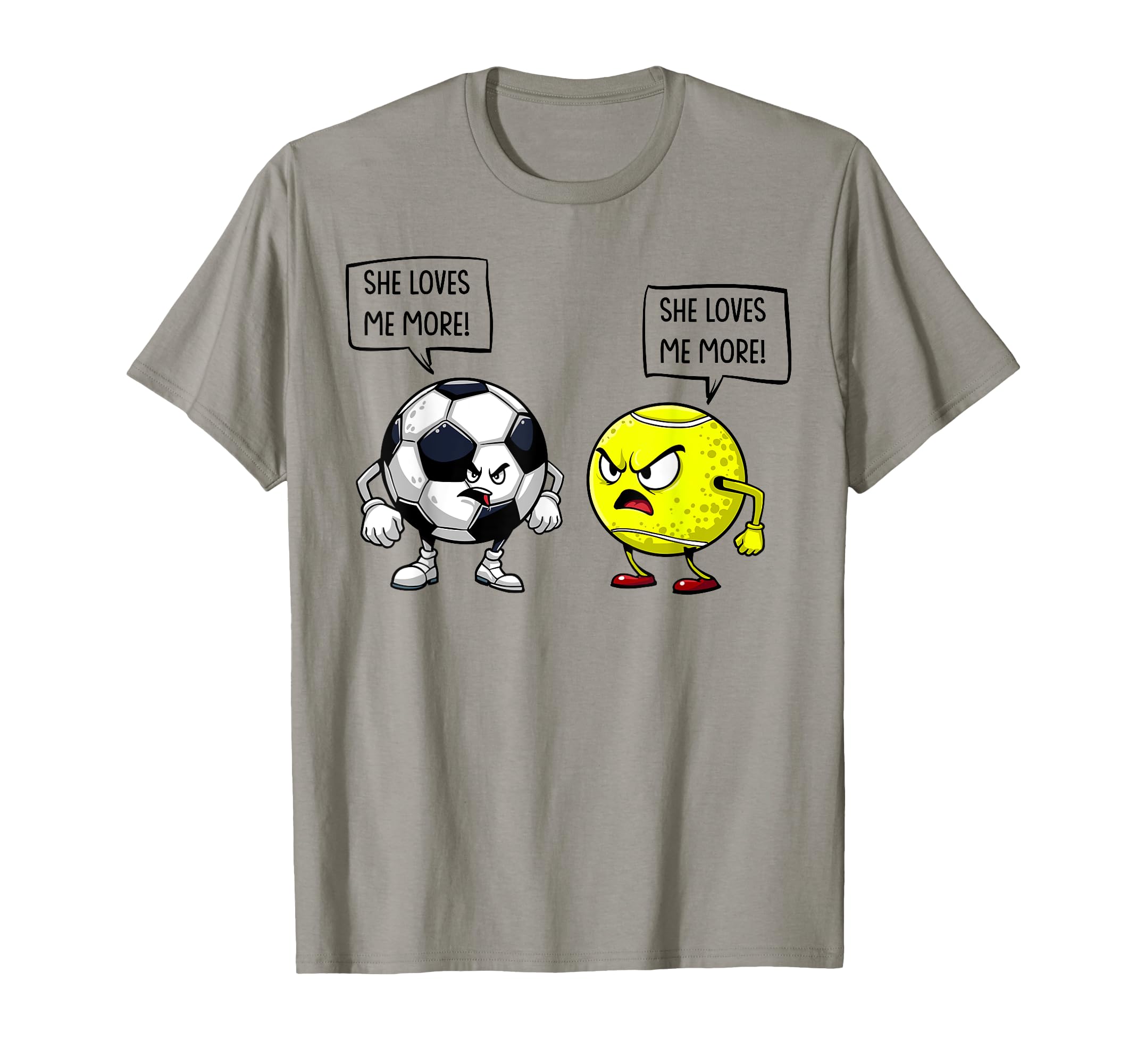 She Loves Me More Soccer Tennis T-Shirt - Custom Art Print for Adults