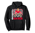 Jesus Saves Funny Ice Hockey Goalie Hoodie - Trendy Graphic for Adults