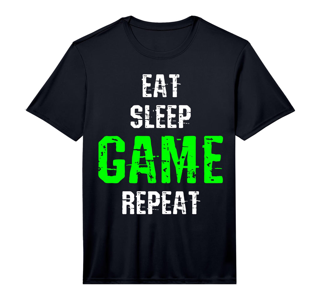 Eat Sleep Game Repeat Gamer Gift Funny T-Shirt - Custom Art Print Unisex