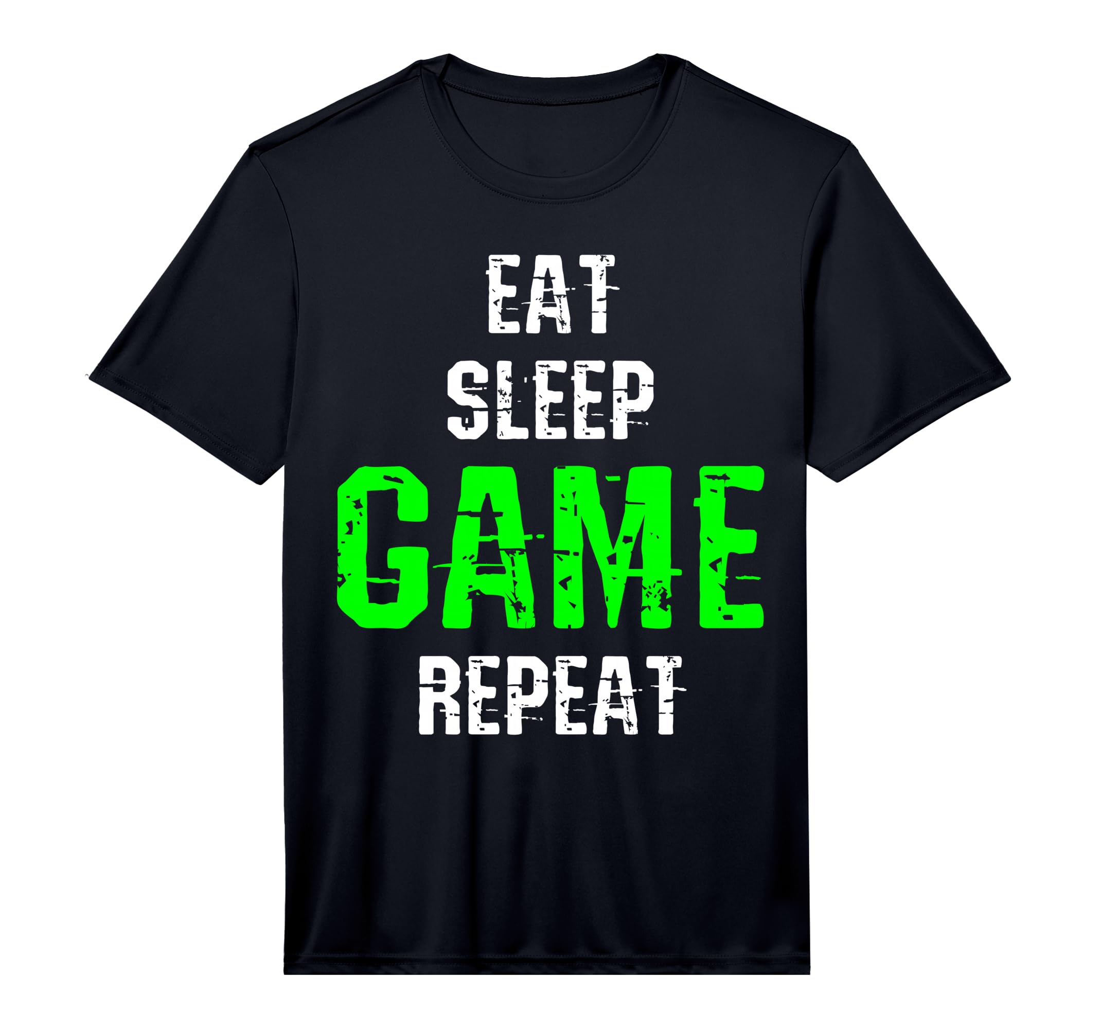 Eat Sleep Game Repeat Gamer Gift Funny T-Shirt - Custom Art Print Unisex