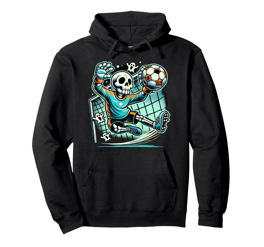 Halloween Skeleton Goalie Soccer Hoodie - Unique Graphic Unisex