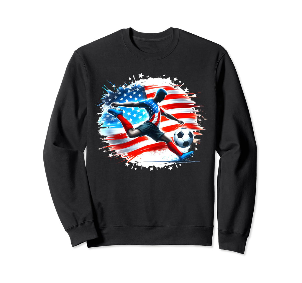 American Flag Soccer Soccer Sweatshirt - Minimalist Print for Adults