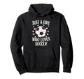Just Who Loves Soccer Soccer Sports Hoodie - Novelty Apparel for Adults