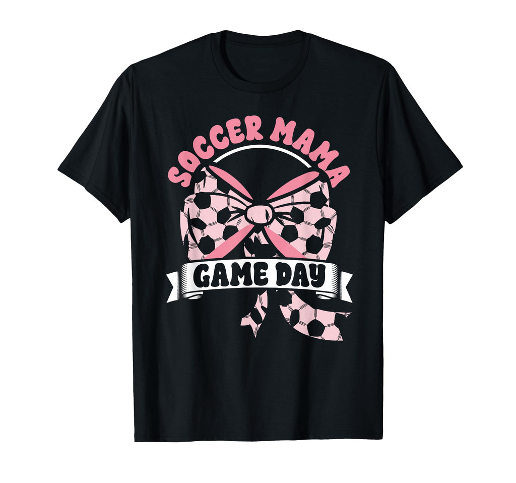 Soccer Mama Coquette Bow Game Day T-Shirt - Fun Novelty Design Men Women