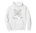 English Bulldog Soccer Player Line Hoodie - Fun Novelty Design Men Women