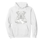 English Bulldog Soccer Player Line Hoodie - Fun Novelty Design Men Women