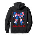 Coquette Bow American Flag Soccer 4Th Hoodie - Casual Everyday Wear Unisex