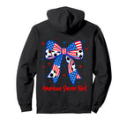 Coquette Bow American Flag Soccer 4Th Hoodie - Casual Everyday Wear Unisex