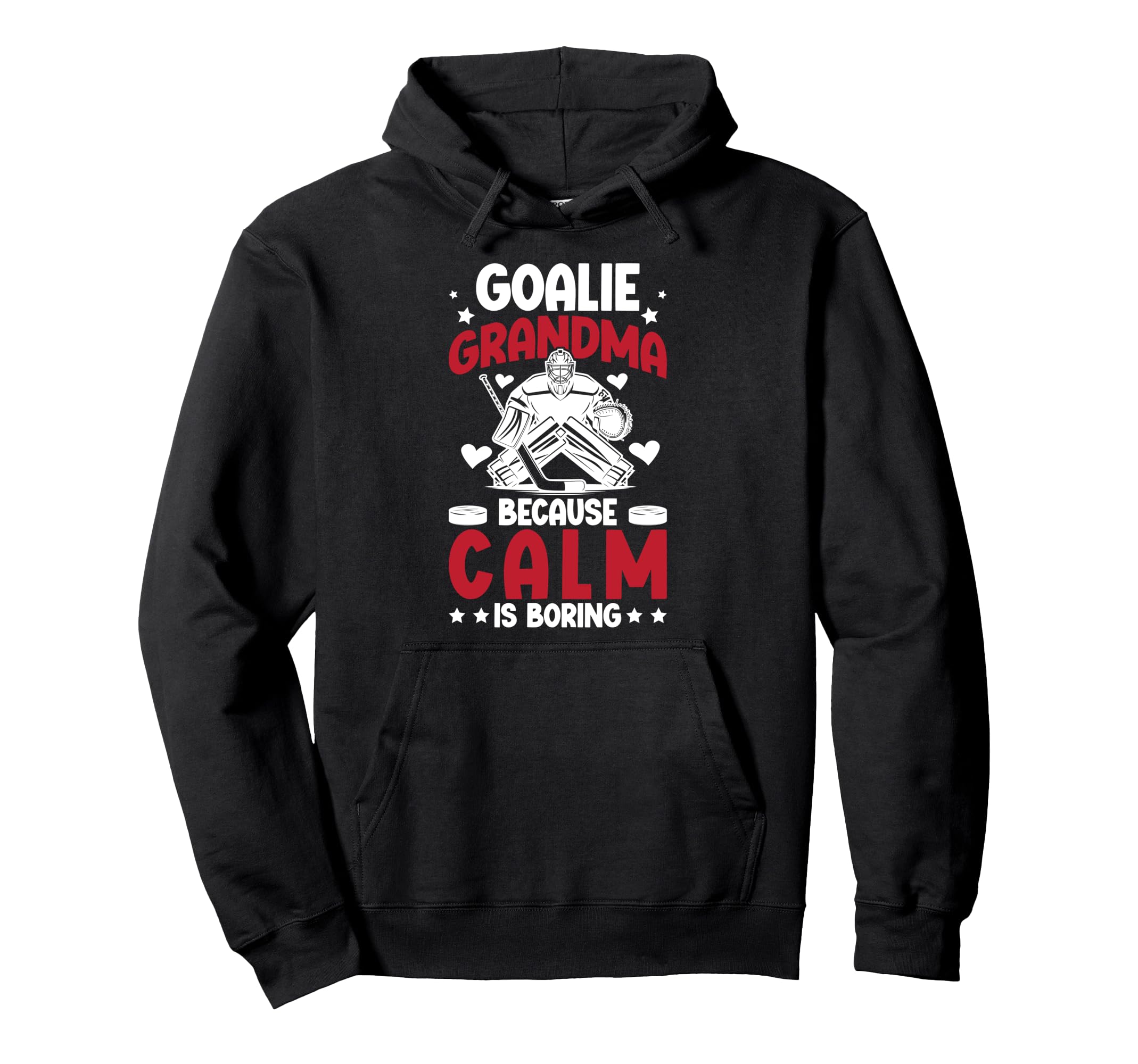 Funny Hockey Goalie Grandma Ice Hockey Hoodie - Trendy Graphic for Adults