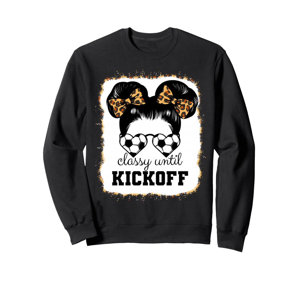Classy Until Kickoff Bleached Leopard Sweatshirt - Minimalist Print Unisex