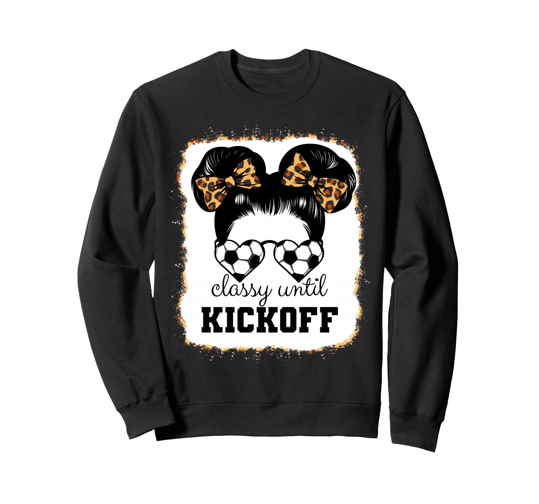 Classy Until Kickoff Bleached Leopard Sweatshirt - Minimalist Print Unisex