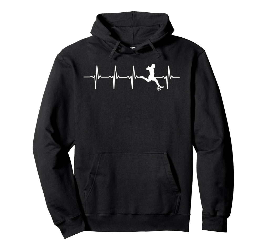 Soccer Heartbeat Soccer Player Hoodie - Graphic Print for Adults