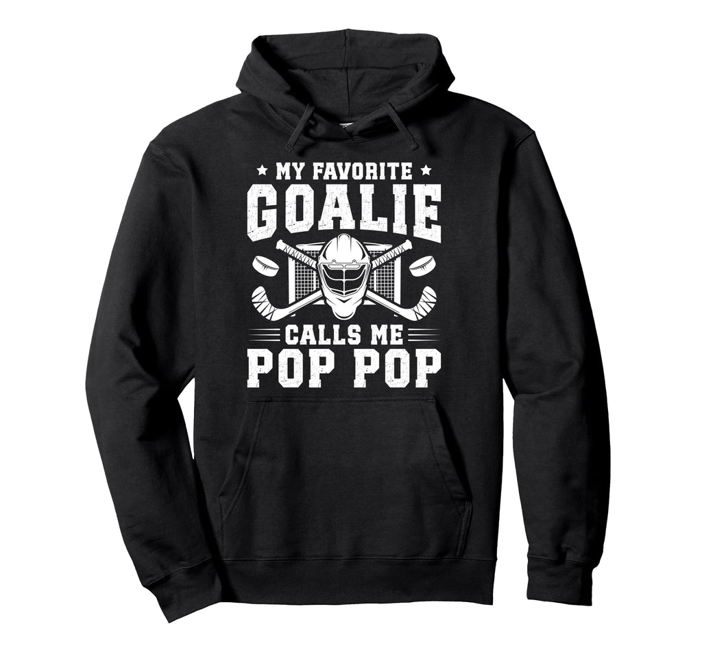 Proud Hockey Goalie Pop Pop Ice Hoodie - Minimalist Print for Adults