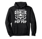 Proud Hockey Goalie Pop Pop Ice Hoodie - Minimalist Print for Adults