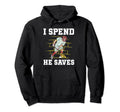 Lacrosse Goalie I Spend He Saves Lax Hoodie - Aesthetic Graphic Unisex