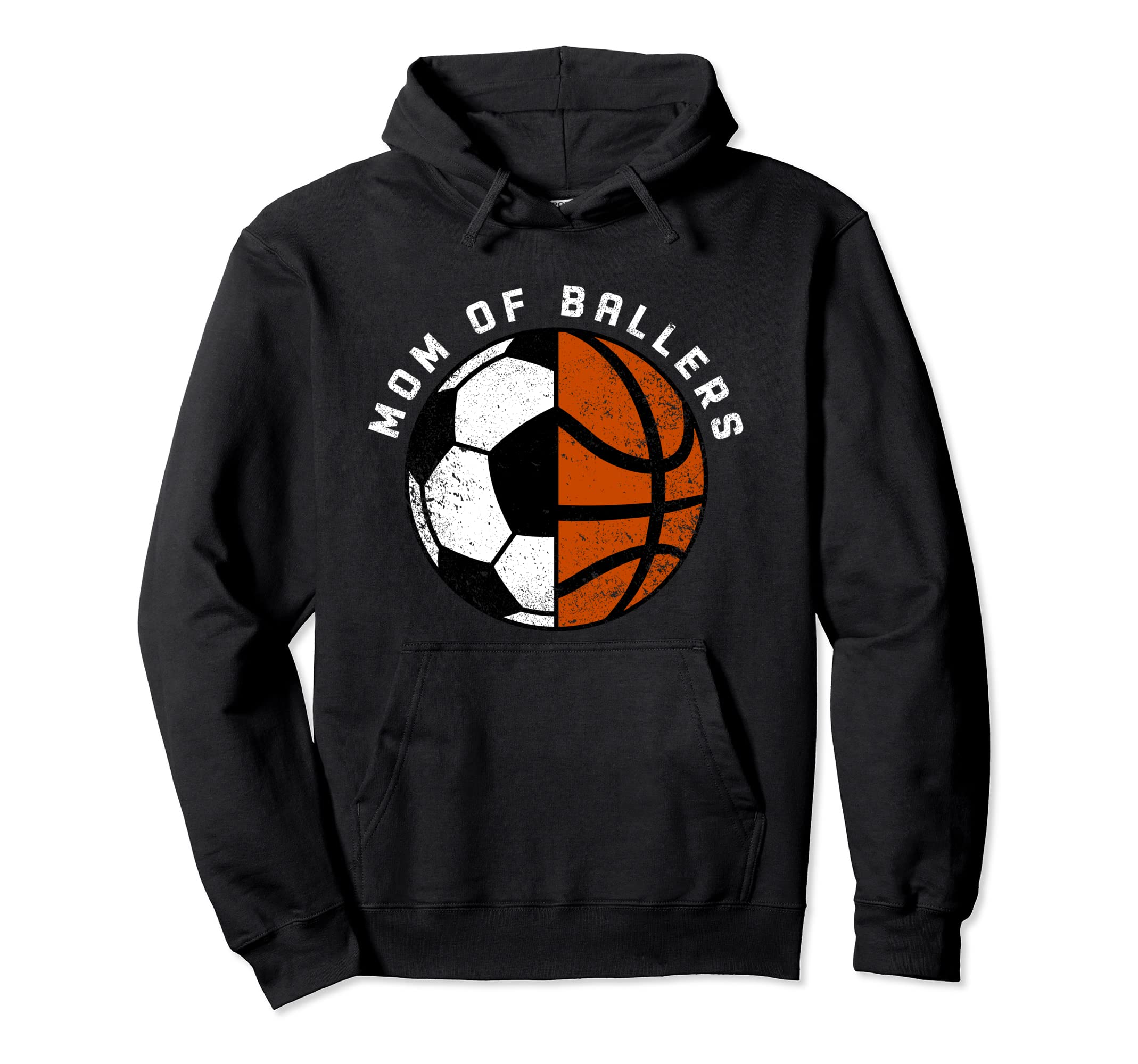 Mom Ballers Funny Soccer Basketball Mom Hoodie - Graphic Print Unisex