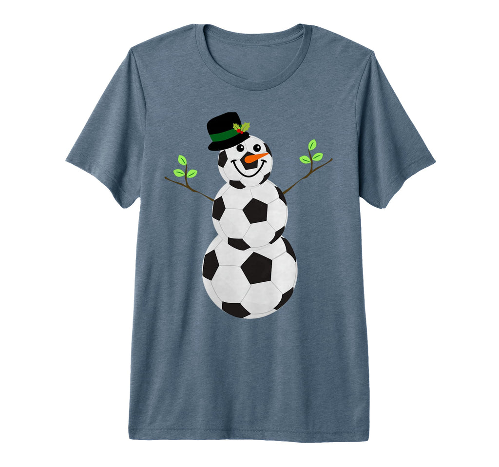 Soccer Balls Snowman Winter Sports T-Shirt - Fun Novelty Design for Adults